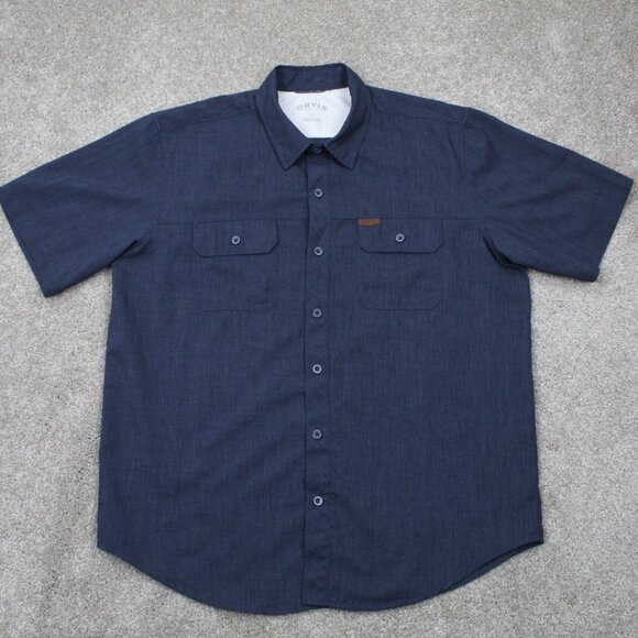 Orvis Shirt Adult Large Blue Classic Collection Quick Dry Wicking S/S Button Up - Picture 1 of 13